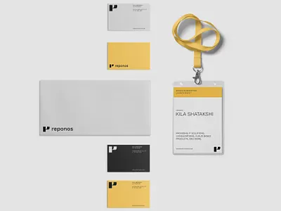 Reponos - Branding on Behance brand branding business card business cards businesscard cards identity logo rope stationay stationery yellow
