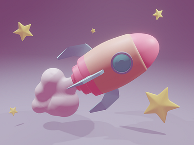 3D Rocket Design 3d 3d art 3d blender 3d design 3d icon 3d illustration 3d rocket app art branding design illustration logo rocket 3d typography ui ux vector