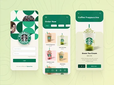 Starbucks App Redesign android app application applicationdesign applicationdevelopment appui coffee coffeeapp food graphic design ios loginscreen starbucks starbucksapp ui uikit uiuxdesign userexperience userinterface ux