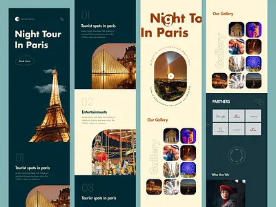 Night Tour In Paris - Home Page Design booking branding design designstudio dharsini hogoco hogocodesignstudio homepage homepagedesign mobileui mobileweb newdesign paris tour tourisum ui uidesign ux uxdesign webdesign