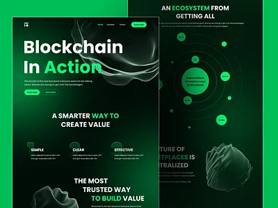 Blockchain Landing Page. blockchain blockchain landing page crypto crypto exchange crypto landing page cryptocurrency defi landing landing page technology ui ux wallet web website