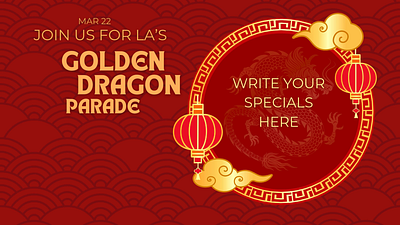 LA Golden Dragon Parade Animated Finch Template animated canva design finch graphic design motion graphics presentation