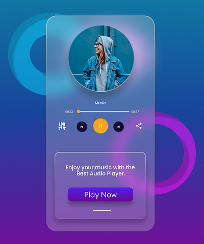 music player figma 3d animation branding design figma glassmorphism graphic graphic design illustration logo motion graphics music ui vector