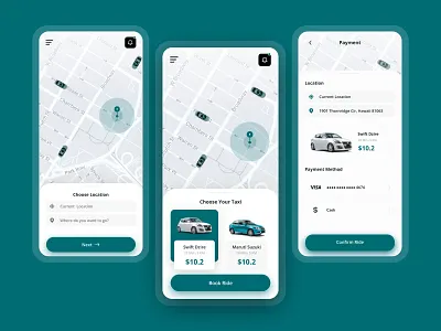 Taxi Booking Mobile App 🚕 app branding concept design taxi taxiapp ui ux