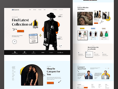 LAUREN - Fashion Landing Page brand business clothes clothing e commerce landing page fashion fashion store garments landing page online store retail brand shopping trending ui uiux web design