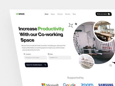 WESPACE Co-Working Space Landing Page Design app art branding design illustration logo typography ui ux vector