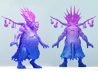 Sweet Final Skulpt "Necromancer Ceratops" 3d blender charachter clay clay render cute design illustration