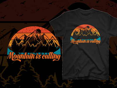 Mountain is calling outdoor t shirt design nature lover vintage