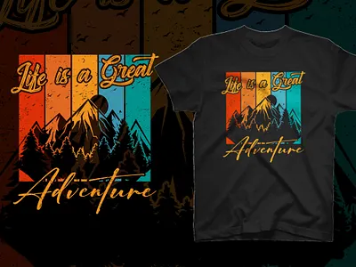 Life is a great adventure t shirt design design good things good time illustration inspirational motivational summer summer camp typographic typography