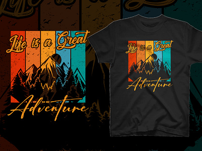 Life is a great adventure t shirt design design good things good time illustration inspirational motivational summer summer camp typographic typography
