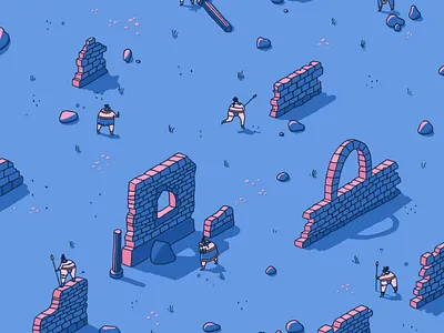 Stranglethorn Vale - Trolls ancient colour fun games gaming greece illustration isometric mmorpg pc games people rpg ruins small characters spears stranglethorn vale trolls video game world of warcraft wow