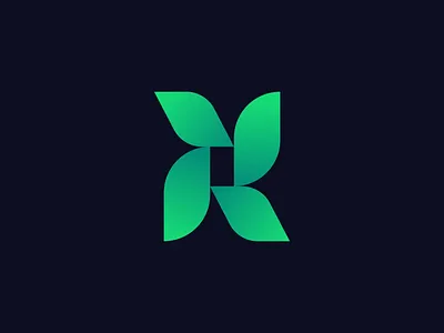 Letter R Logo brand identity branding fintech green leaf leafs letter r letter r leaf logo design logo designer minimal modern nature organic plant r simple tech logo