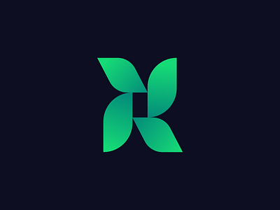 Letter R Logo brand identity branding fintech green leaf leafs letter r letter r leaf logo design logo designer minimal modern nature organic plant r simple tech logo