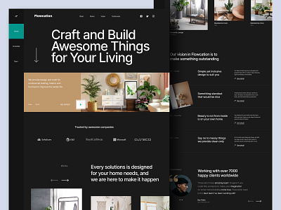 🏠 Flowcation - Real Estate Website Landing Page app architec architecture building clean dark mode dark theme exterior design home house interior design minimalist real estate real estate agency room ui ui design uiux web web design