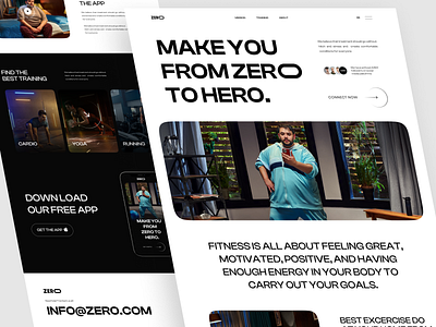 Zero- Online Fitness Platform Website clean deisgn design fitness landingpage fitness website graphic design gym website inspiration landingpage modern design online fitness online fitness training online gym trendy design ui ui design uidesign uiux website website design