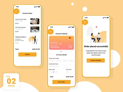 Day 02 UI Challenge: Checkout app checkout daily challenge design icon illustration order payment shopping ui ui design