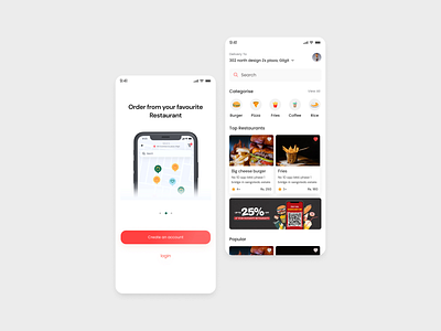 Food Ordering App UX/UI Design - Mobile App Design app design app design inspiration design dribbble shot figma figma desgin food delivery app food order app illustration minimal mobile app design mobile app uxui mobile ui mockup ui ui inspiration uidesign ux uxdesign uxui design