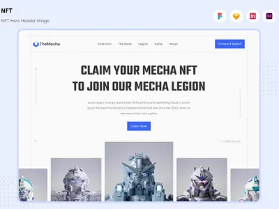 Free NFT Hero Header Image app bitcoin blockchain crypto cryptocurrency currency design ethereum future hero header illustration modern nft transaction ui ui design unique ux ux design website