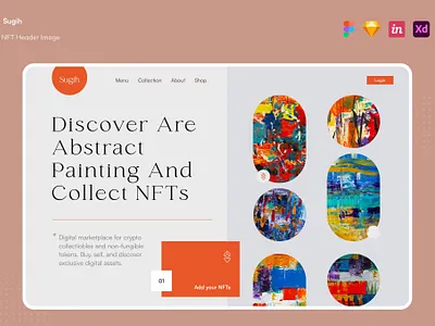 Free Sugih - NFT Hero Header Image app bitcoin blockchain crypto cryptocurrency currency design ethereum future hero header illustration modern nft transaction ui ui design unique ux ux design website