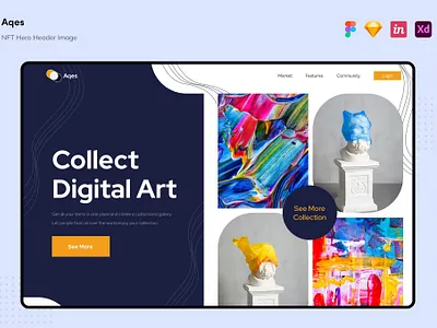 Free Aqes - NFT Hero Header Image app bitcoin blockchain crypto cryptocurrency currency design ethereum future hero header illustration modern nft transaction ui ui design unique ux ux design website