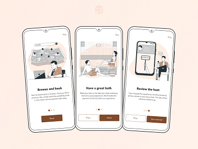 FinSauna (Onboarding) app book booking dailyui design graphic design illustration mobile onboarding sauna ui ui design ukraine ux ux design