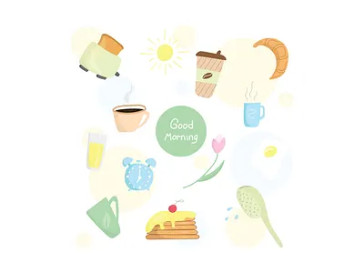 set good morning cartoon