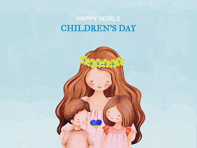 CHILDREN'S DAY💙💛 animation branding children childrens day design digital graphic design happy holiday illustration mother peace productdesign ui ukraine uxui war webdesign website world