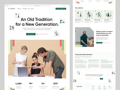 Osendkan - Delivery Service Landing Page cargo clean design company delivery delivery service faq landing landing page layout logistics minimalist service shipping shipping service ui web web app web design website