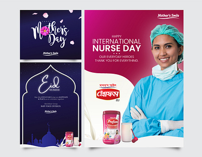 Social Media Banner. Mother's Day | Nurse Day | Eid Al Fitr branding design