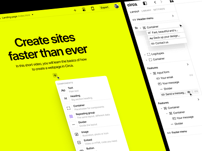 Need components? builder circa components constructor interface layers page site ui waitlist website website builder