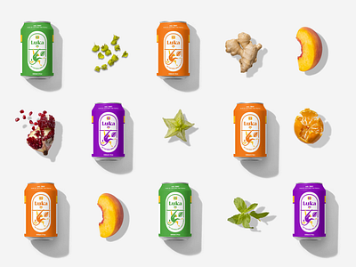 Luka | logo, brand identity and packaging design animation box brand design brand identity branding can drink fruit logo logo design logodesign monkey package packaging design sparkling supplements symbol vitamins water