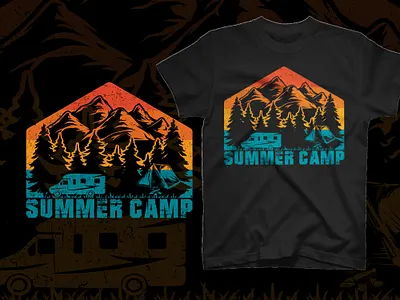 Summer camping tent t shirt design t wild