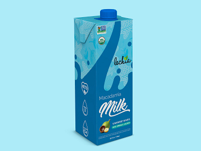 Macadamia Milk branding design graphic design illustration label label design milk packaging packaging design