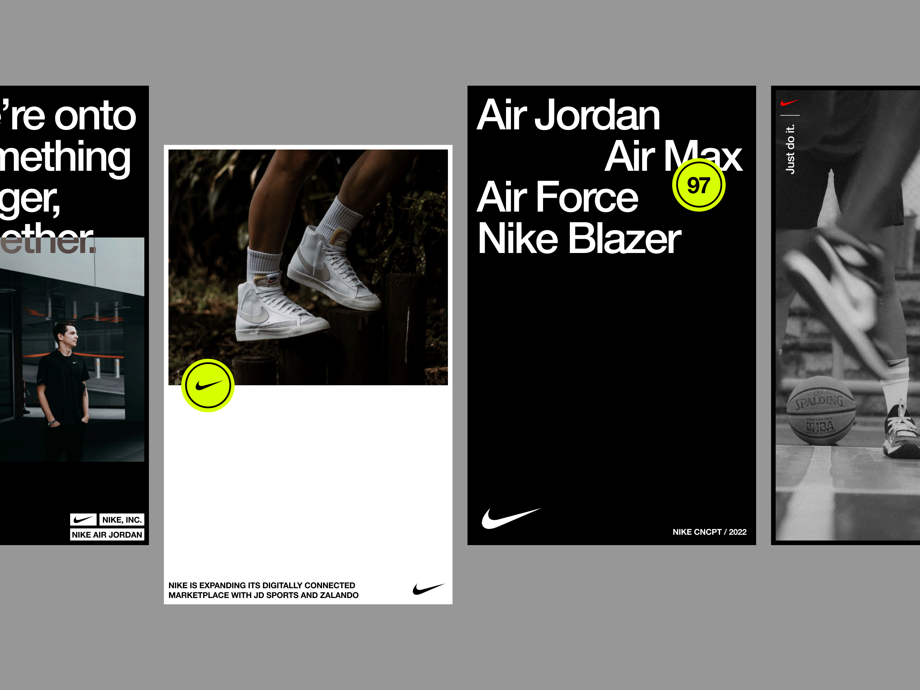 Nike Exploration ecommerce layout minimal nike typography