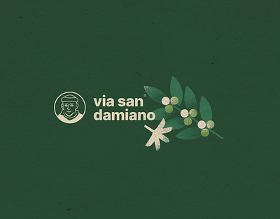 Via San Damiano / Logotype brand branding coffee design illustration logo minimalistic