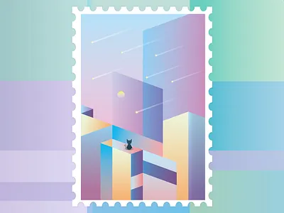 Meteor Rain animal architecture cat graphic design illustration meteor