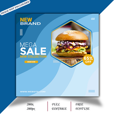 Fast food burger social media post animation graphic design ui