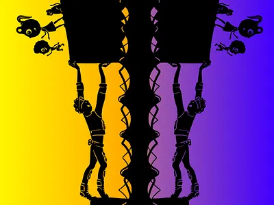 Upside down. adobe fresco bridge cartoon connection delivery graphic design growth illustration liason management manager product product manager