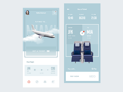 Flight Mobile App app clean design flat mobile ui ux