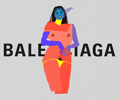 09_09 art balenciaga character girl illustration poster style vogue woman