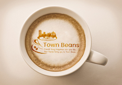 Logo-Design-Cafe-Coffee-Beans-Tea-Town-Building-City-Cup-Drink beans branding breakfast building business cafe city coffee cup design drink graphic design illustration logo logo design restaurant service tea town vector