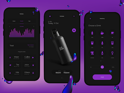 App Design. MyWater Tracking app design graphic design mobile app ui