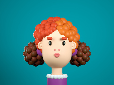 Redhead girl 3d art character cinema 4d design girl illustration nft octane redhead render simple