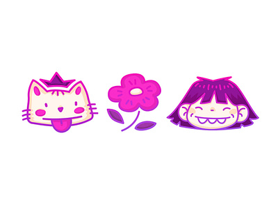 🌸 icons cat flower fun girl gradients icons illustration personal icons pink pretty vector