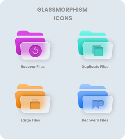 Glassmorphism Icons 3d animation branding design glassmorphism icons graphic design illustration logo motion graphics ui vector