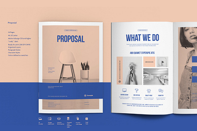 Proposal Vol. 34 - InDesign Template blue brochure brochure template business proposal indesign proposal modern offer pink print design proposal proposal design proposal template typoedition ultramarine