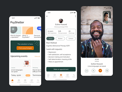 Psychological Center mobile mobile app psy psychological center psychologist psychology psychotherapy therapy ui