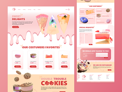 SWEET DELIGHTS - Landing page 3d adobe xd blender 3d landing page logo ui ux web design website