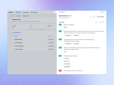 Form replies panel answers candidate form form builder form results greenhouse interview job jobs lever panel poll profile recruiting recruitment results slide panel submit teero typeform