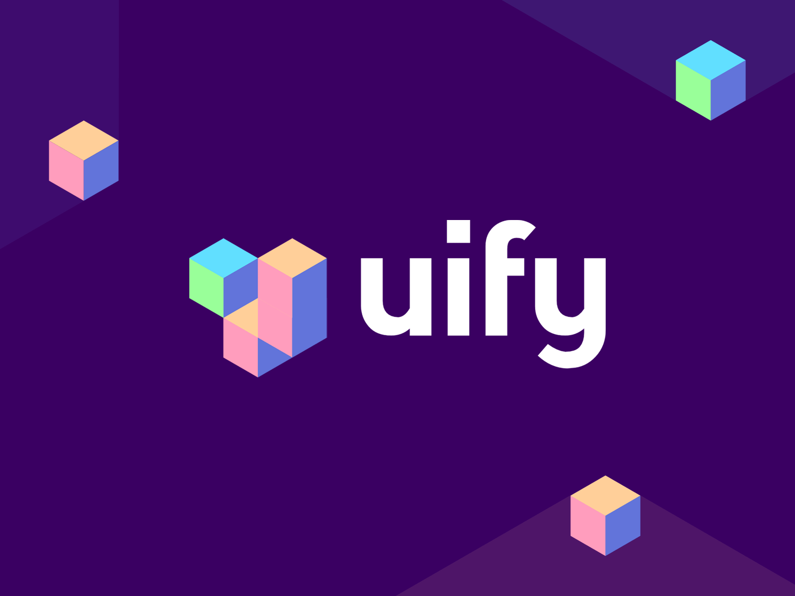 Uify, modular visual UI builder logo: U letter + building blocks app builder apps and websites building blocks colorful dynamic lego letter mark monogram logo logo design modern modular modules tech technology tetris u ui uify visual website builder workspace